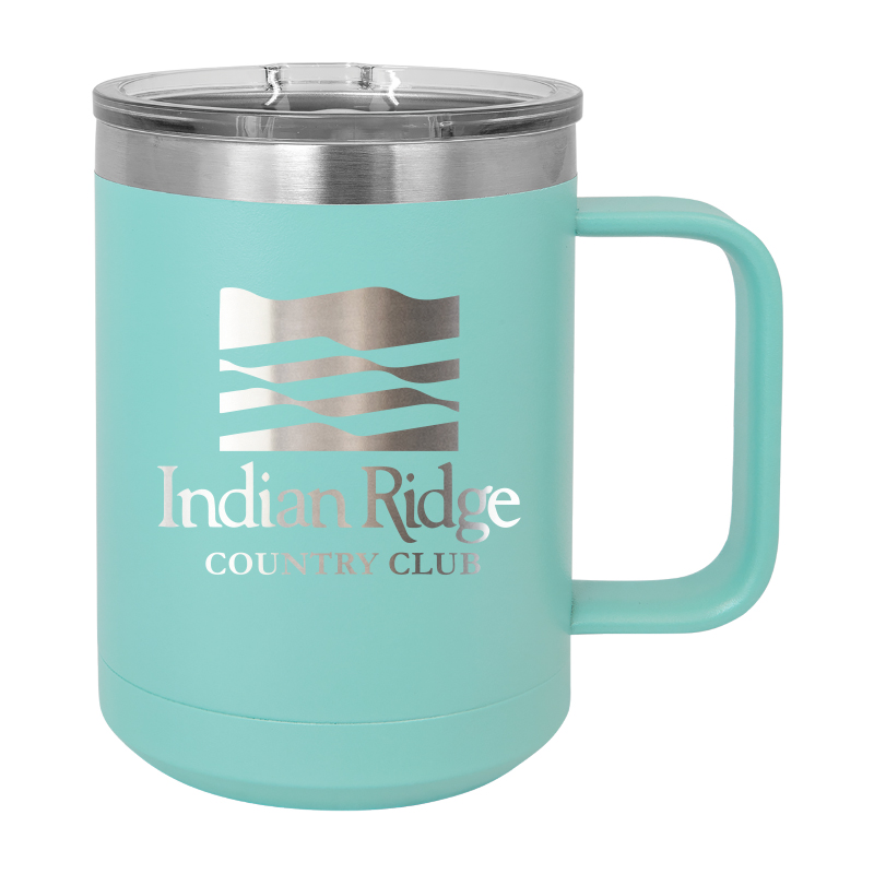 15 OZ. AQUA POLAR CAMEL STAINLESS MUG WITH SLIDER LID